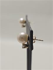 14K EARRINGS WITH PEARL AND DIAMOND